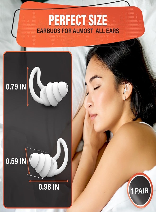 VIKROM Reusable Ear Plugs for Sleeping - Noise Canceling Silicone Earplugs for Sleep, Reduce 40 dB, White Earplugs for Musicians Hearing Protection, Durable & Comfy, Good for Flying Great Valentines Day Gift - Image 2